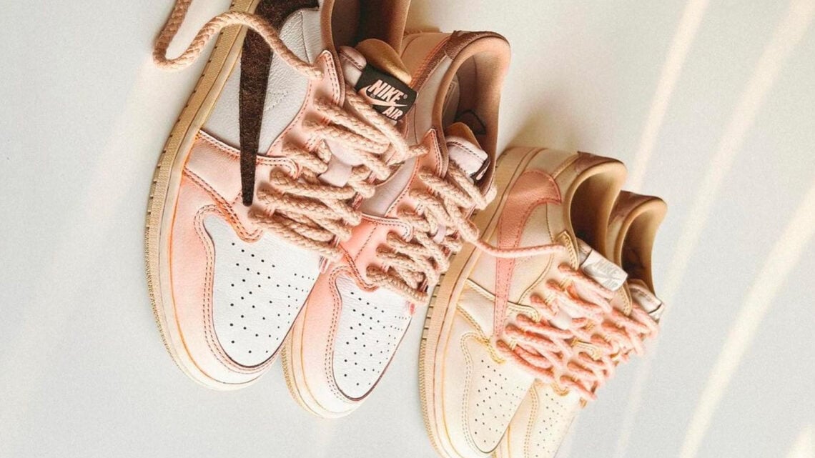 Travis Scott x Air Jordan 1 Low custom sneaker covered in beautiful "vanilla, strawberry and chocolate brown hues"