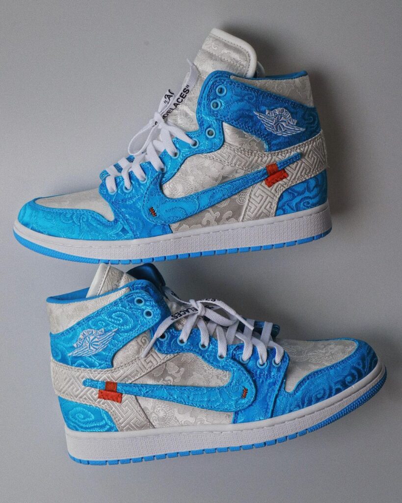 "UNC" Off-White Air Jordan 1 Luxe Sneakers