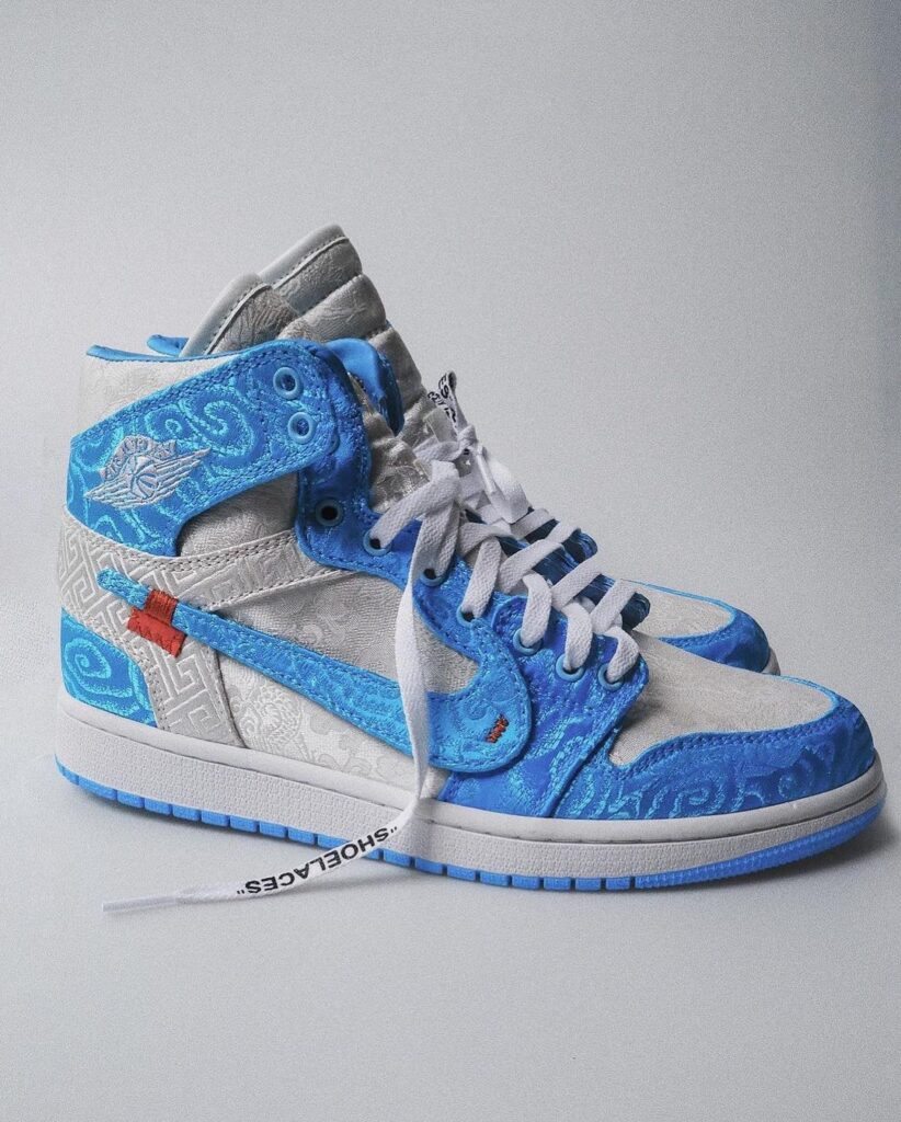 "UNC" Off-White Air Jordan 1 Luxe Sneakers