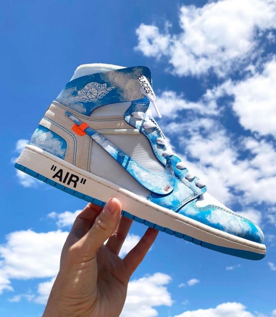 Off white jordan one blue on sale