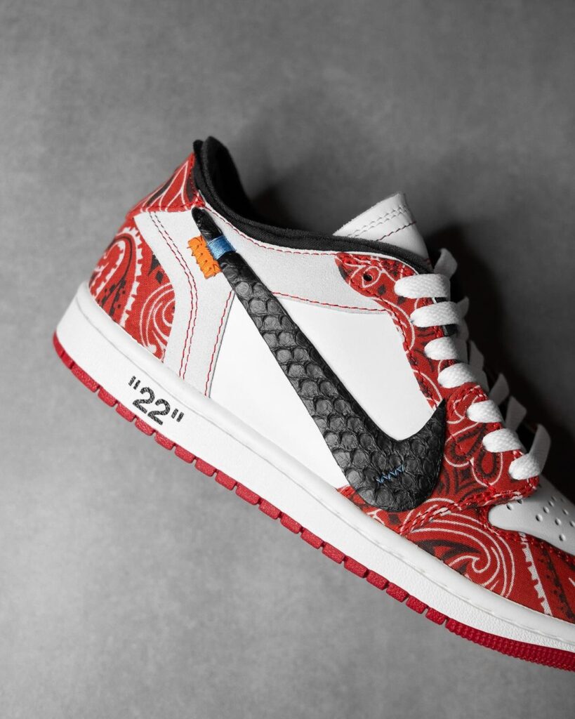 Red bandana jordans online