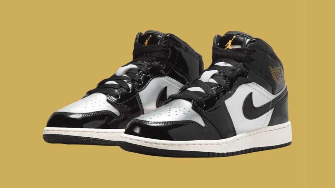 Air-Jordan-1-Mid-GS-Black-Metallic-Silver