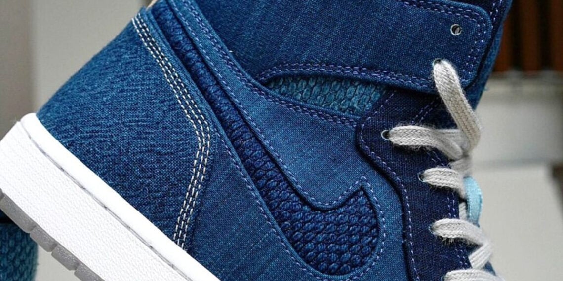 denim air jordan 1 boro sneaker