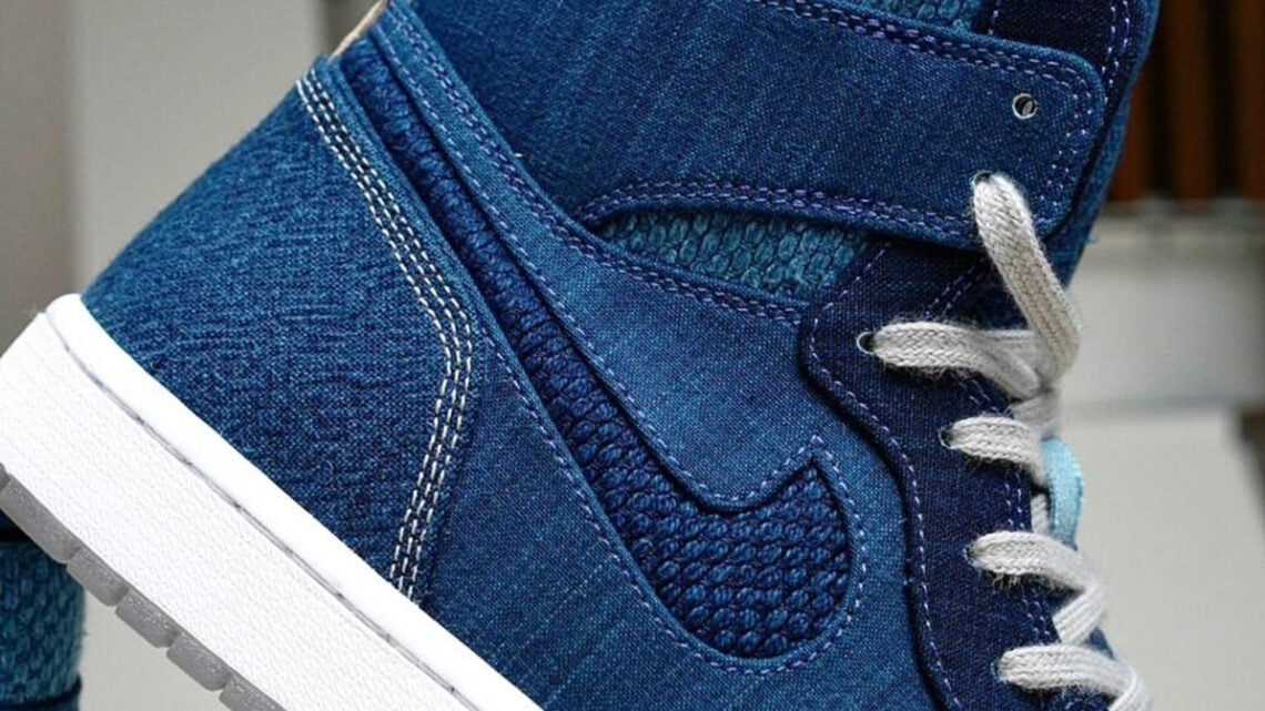 denim air jordan 1 boro sneaker