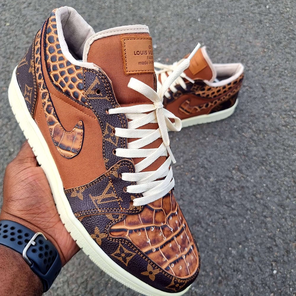 Louis Vuitton x Air Jordan 1 Low "Monogram Caramel Crisp"