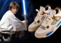 luke skywalker blue lightsaber sneakers air jordan 4