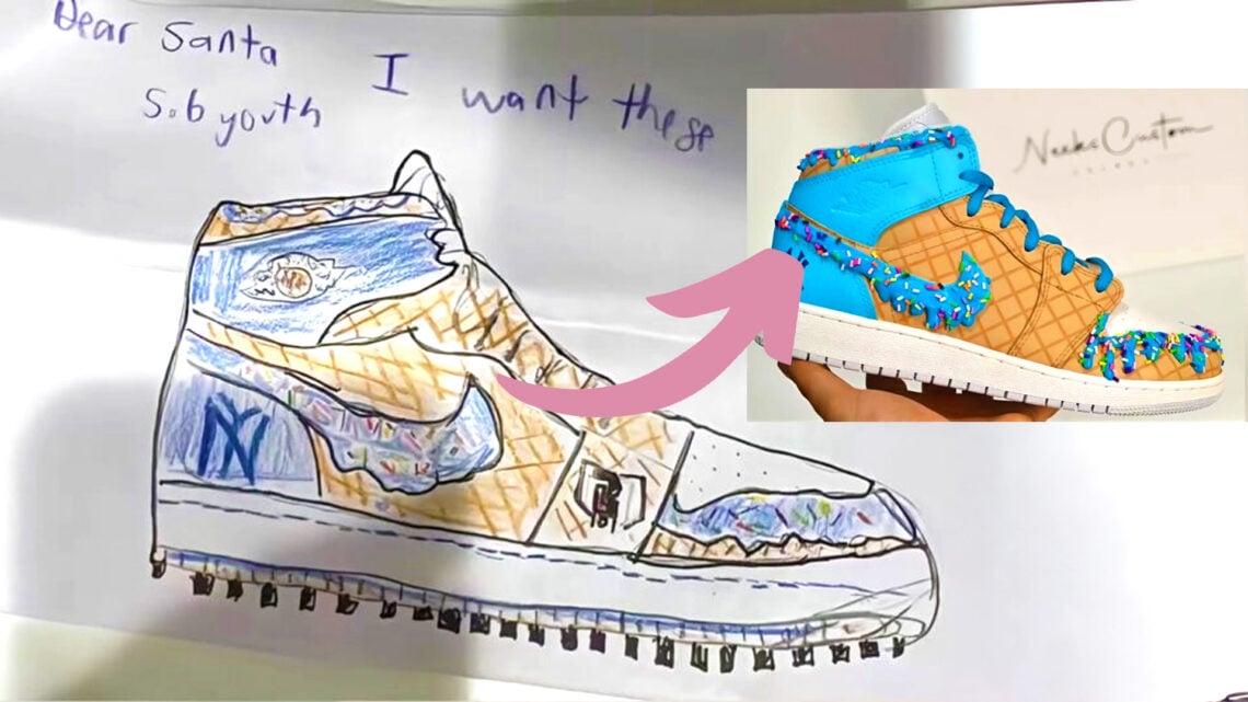 Parents Son Sneaker Drawing Custom Christmas Surprise