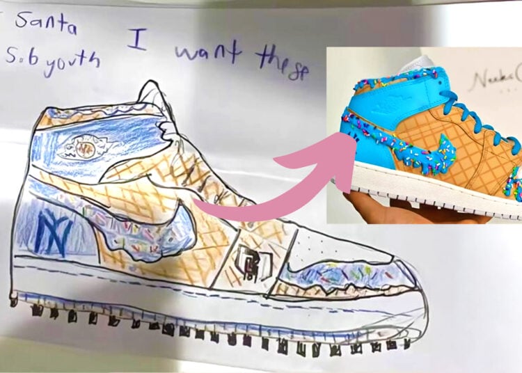 Parents Son Sneaker Drawing Custom Christmas Surprise