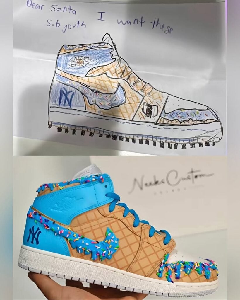 Parents Turn Their Son's Sneaker Drawing Into a Custom Christmas Surprise