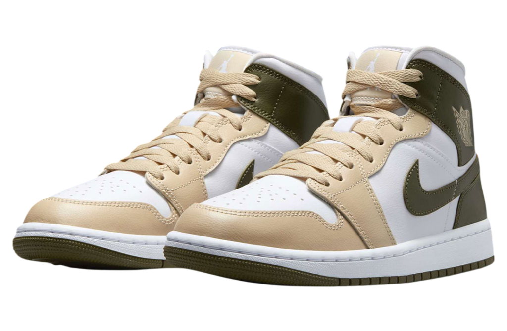 Air Jordan 1 Mid "Tan/Olive Green"