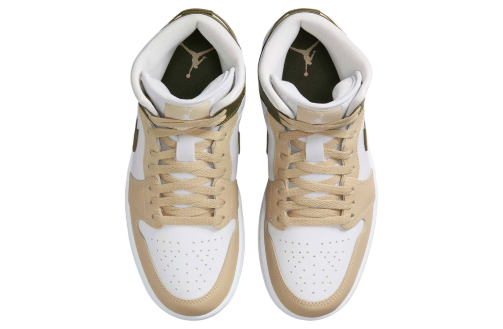 Air Jordan 1 Mid "Tan/Olive Green"