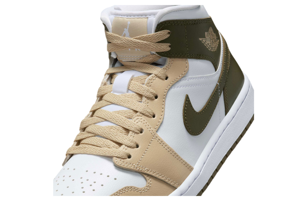 Air Jordan 1 Mid "Tan/Olive Green"