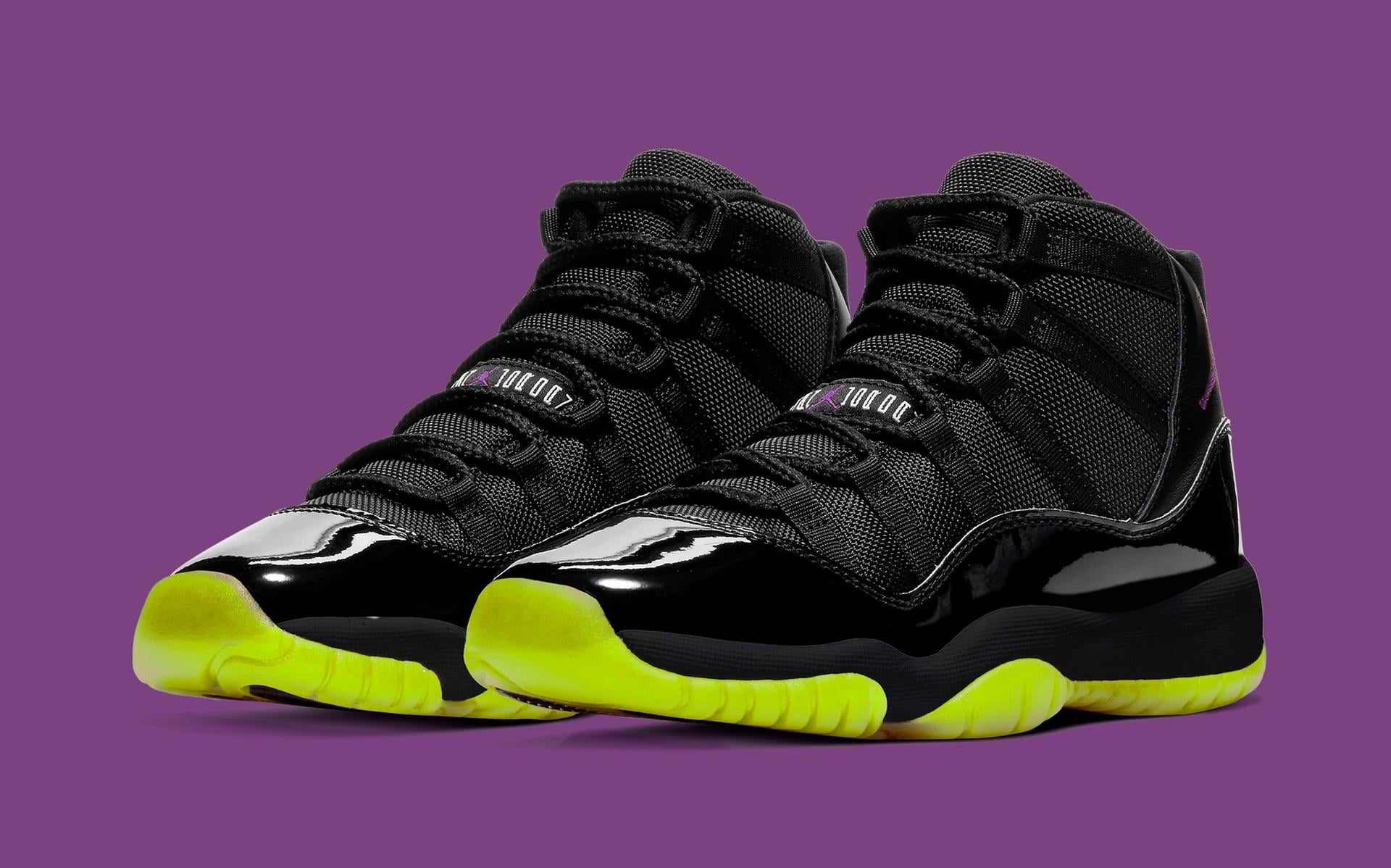 The Air Jordan 11 'Black/Barely Volt' Channels Joker Energy ...