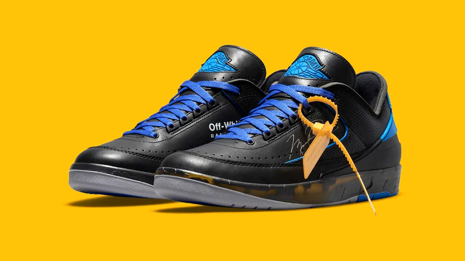 Off-White x Air Jordan 2 Low "Black/Blue"