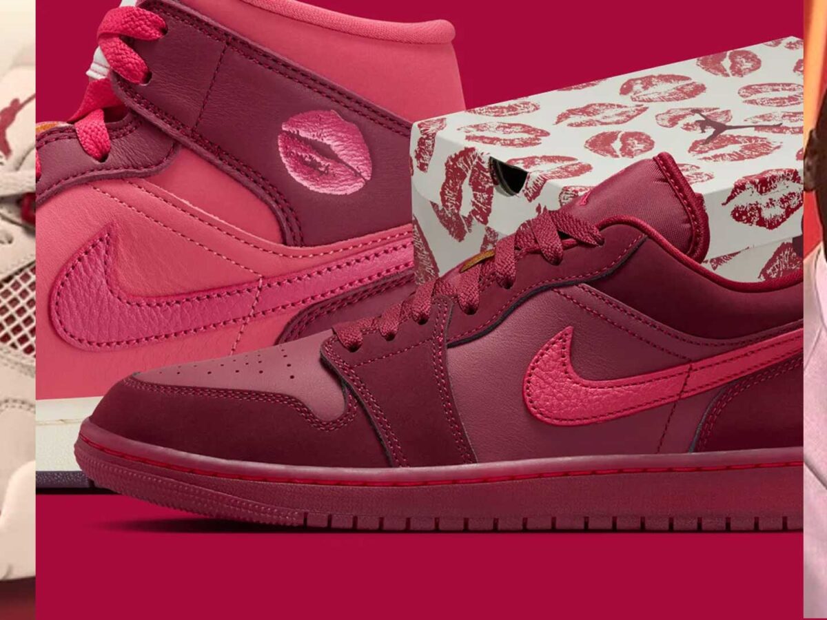 red & pink jordans
