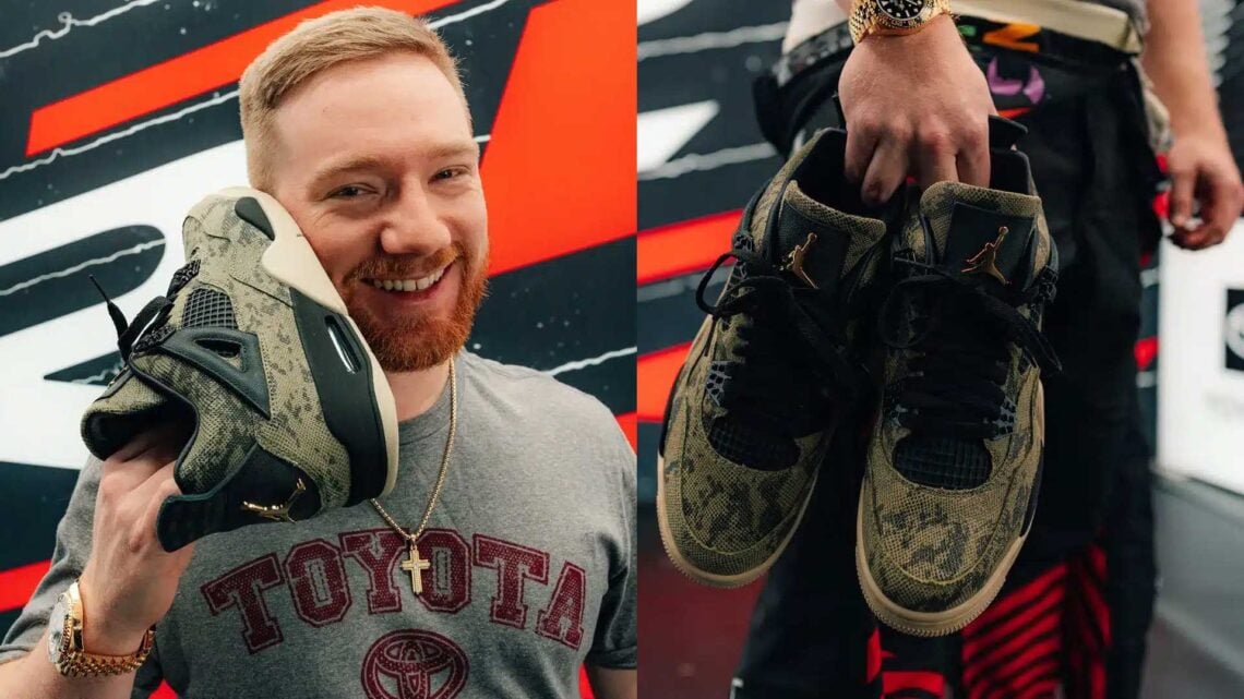 NASCAR-Driver-Tyler-Reddick-Camouflage-Snakeskin-Air-Jordan-4-PE