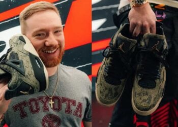 NASCAR-Driver-Tyler-Reddick-Camouflage-Snakeskin-Air-Jordan-4-PE